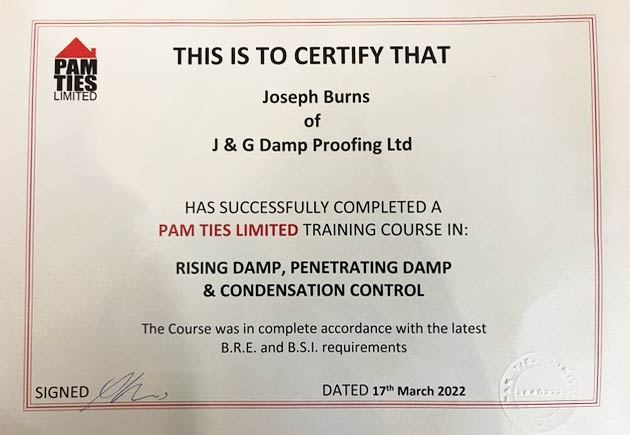 Pam Ties Limited Training Certificate